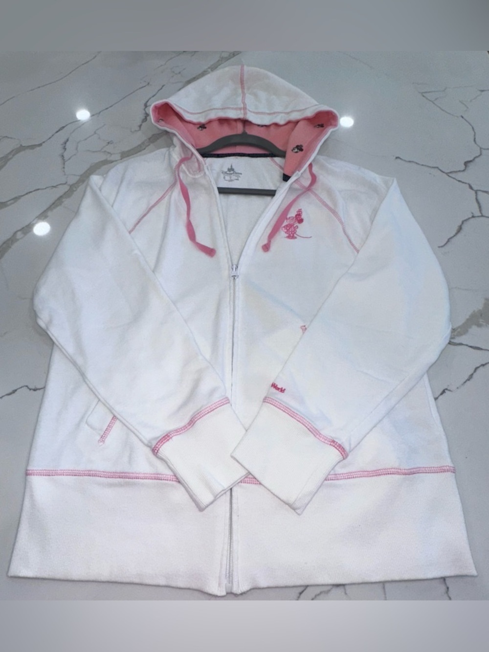 Authentic Disney Parks Minnie Mouse Sketch Full-Zip Hoodie Women’s Medium EUC